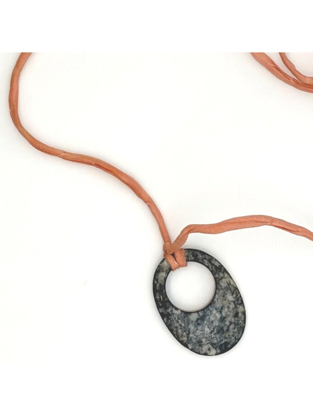Handmade Stone Pendant Dyed Silk Cord Necklace - Picture 2 of 4
